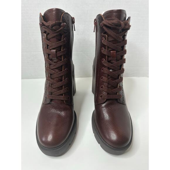 Naturalizer Prewitt Platform Lug Sole Booties Boots  Women Size 8M Brown NEW - Picture 1 of 7